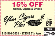 Special Coupon Offer for Ybor Cigars Plus Lounge & Bar